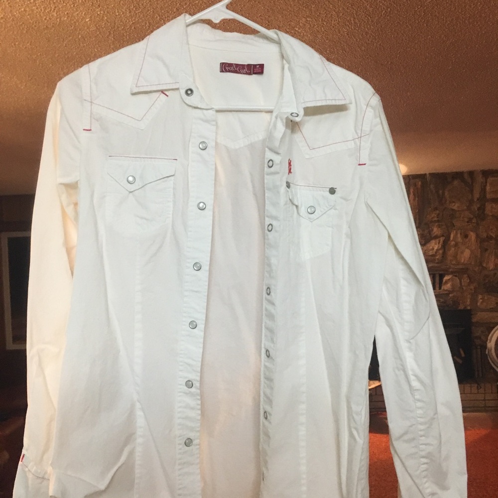 White cruel girl western shirt
